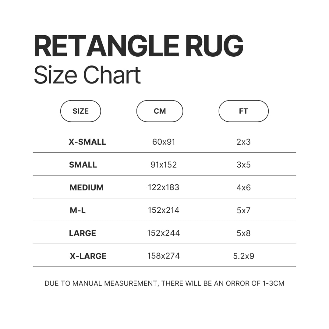 Retangle Rug Size Chart - Ghibli Mall