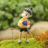 2 Pcs set Kawaii Ponyo on The Cliff Resin Figures Toy Gardening Boy Fish Ornament Action 4 - Ghibli Mall