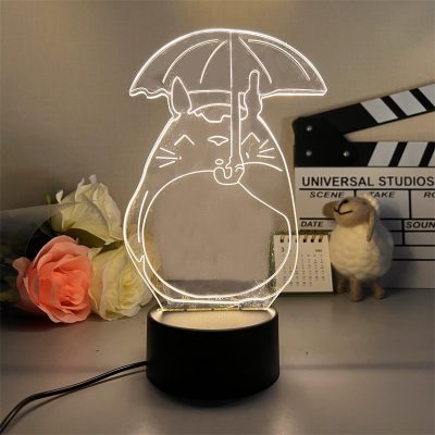 3D Led Lamp Spirited Away No Face Man Totoro Action Figure Nightlight Cute Room Decor Light 12 - Ghibli Mall