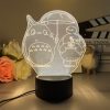3D Led Lamp Spirited Away No Face Man Totoro Action Figure Nightlight Cute Room Decor Light 14 - Ghibli Mall