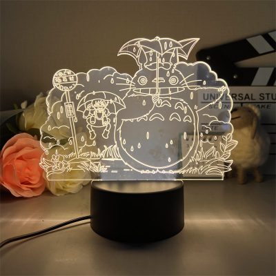 3D Led Lamp Spirited Away No Face Man Totoro Action Figure Nightlight Cute Room Decor Light 6 - Ghibli Mall