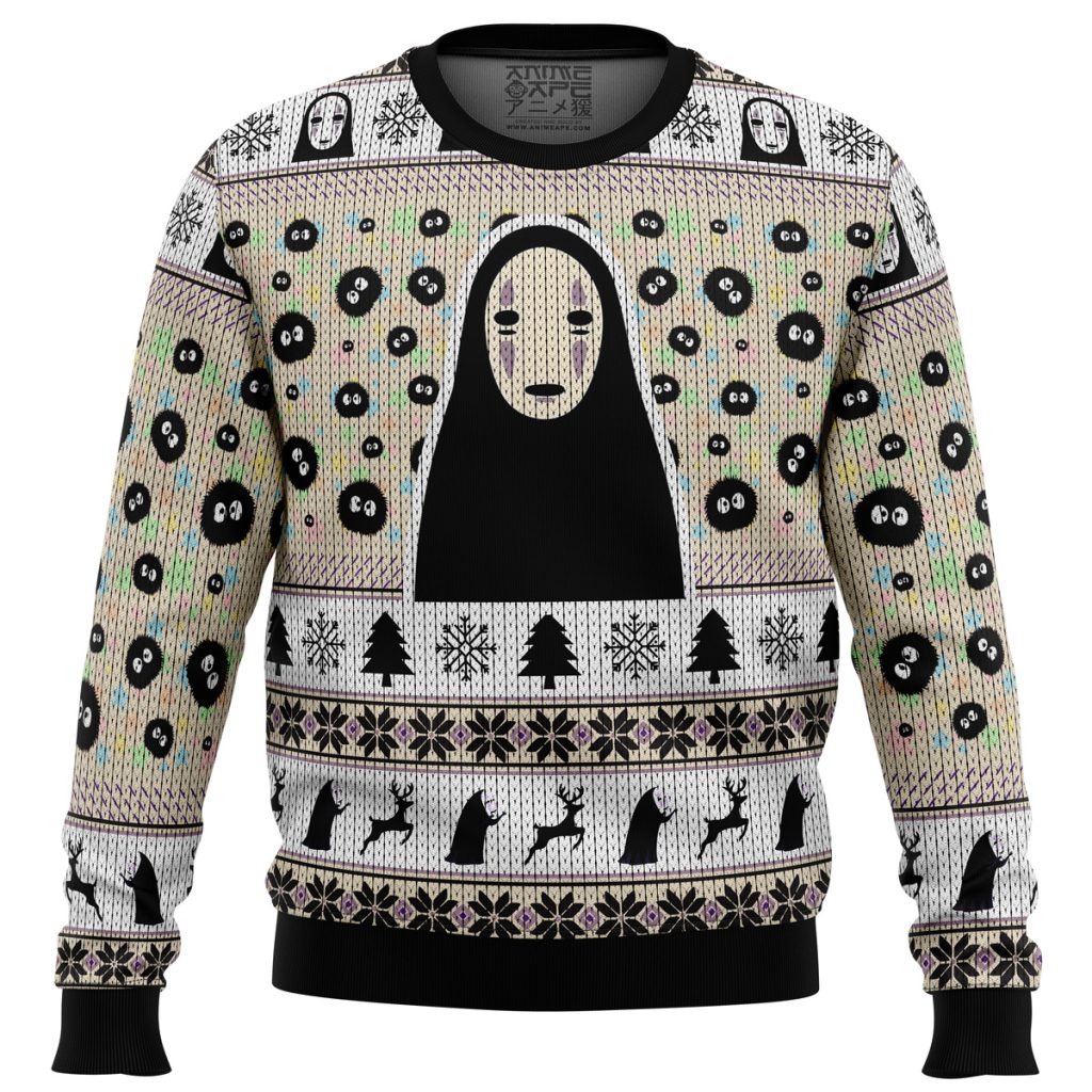 No Face and Soot Sprites Spirited Away men sweatshirt FRONT mockup - Ghibli Mall