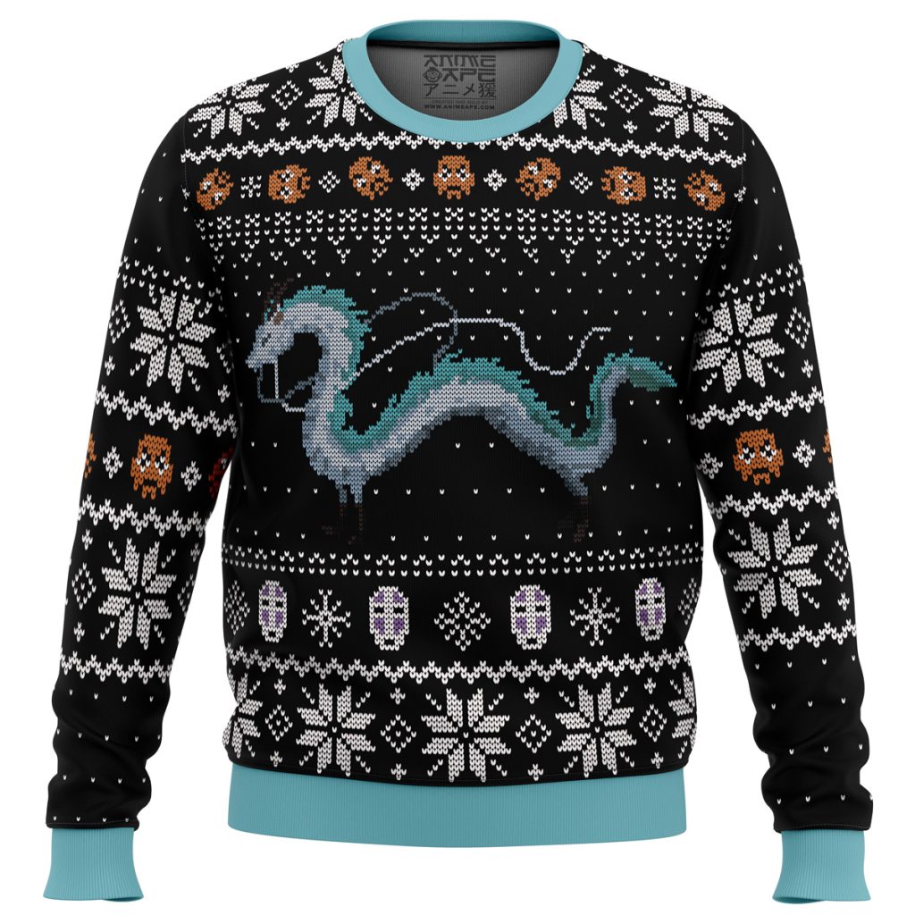 Studio Ghibli Haku Spirits Miyazaki men sweatshirt FRONT mockup - Ghibli Mall