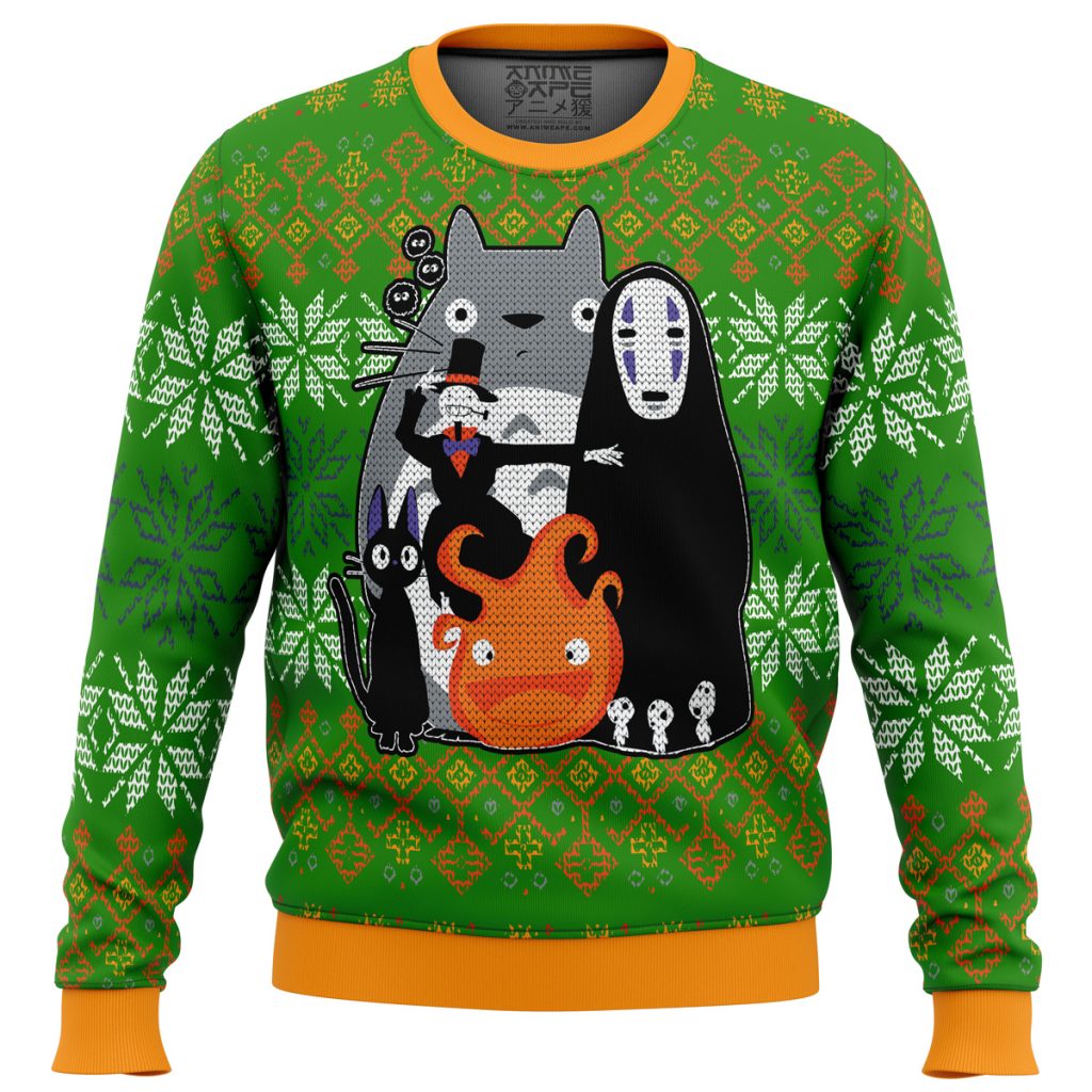 Studio Ghibli Miyazaki Squad men sweatshirt FRONT mockup - Ghibli Mall