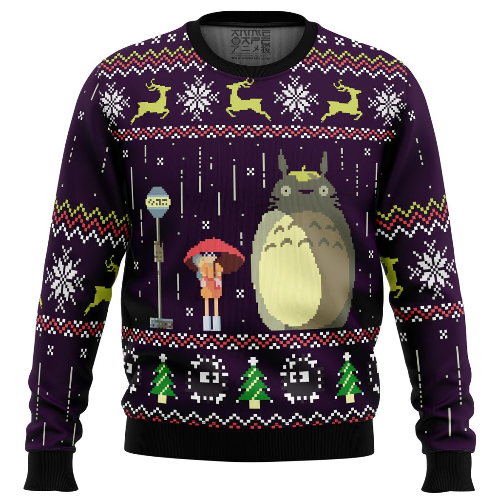 Studio Ghibli Totoro Rain Miyazaki men sweatshirt FRONT mockup - Ghibli Mall