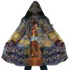 Trippy Grave of the Fireflies SG AOP Hooded Cloak Coat MAIN Mockup - Ghibli Mall