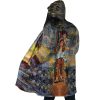 Trippy Grave of the Fireflies SG AOP Hooded Cloak Coat SIDE Mockup - Ghibli Mall