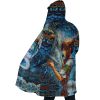 Trippy Spirited Away SG AOP Hooded Cloak Coat SIDE Mockup - Ghibli Mall