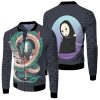 chihiro ogino love haku nigihayami kohaku nushi no face spirited away studio ghibli fan fleece bomber jacketle0qo - Ghibli Mall