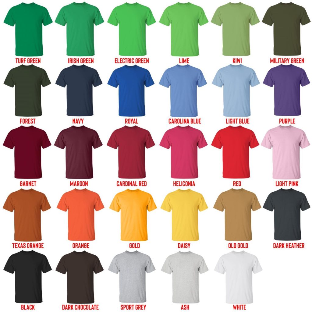 t shirt color chart 1 - Ghibli Mall